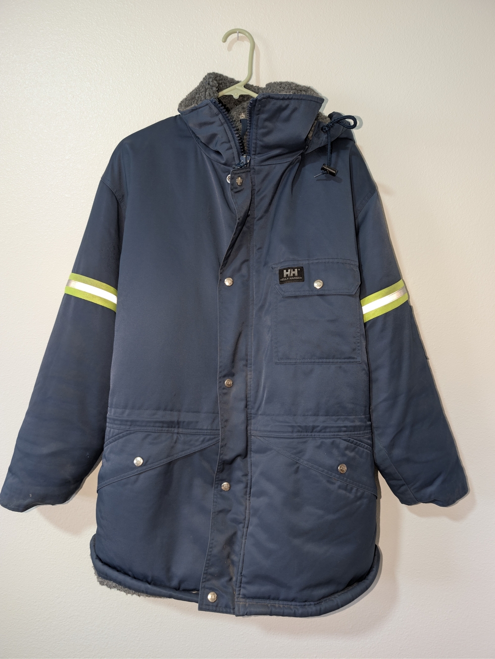 Helly Hansen Navy Sherpa Lined Utility Parka Detachable Hood XL/2XL